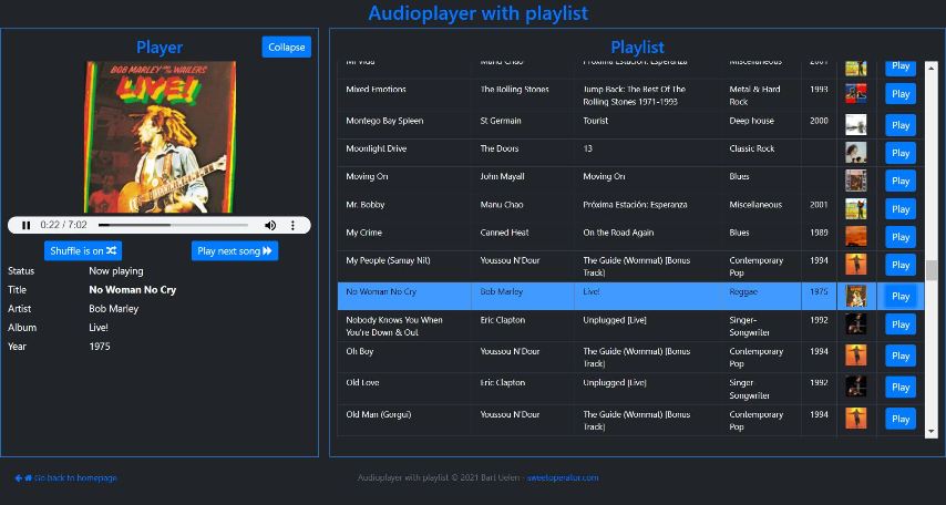 Audioplayer with playlist
